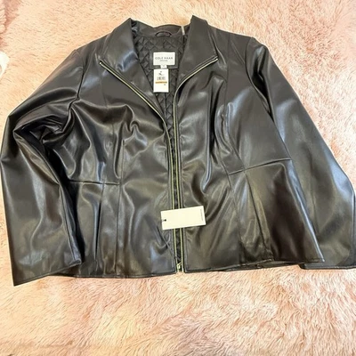 Chaqueta de cuero para mujer Cole Haan talla 3X Foto 1 de 4