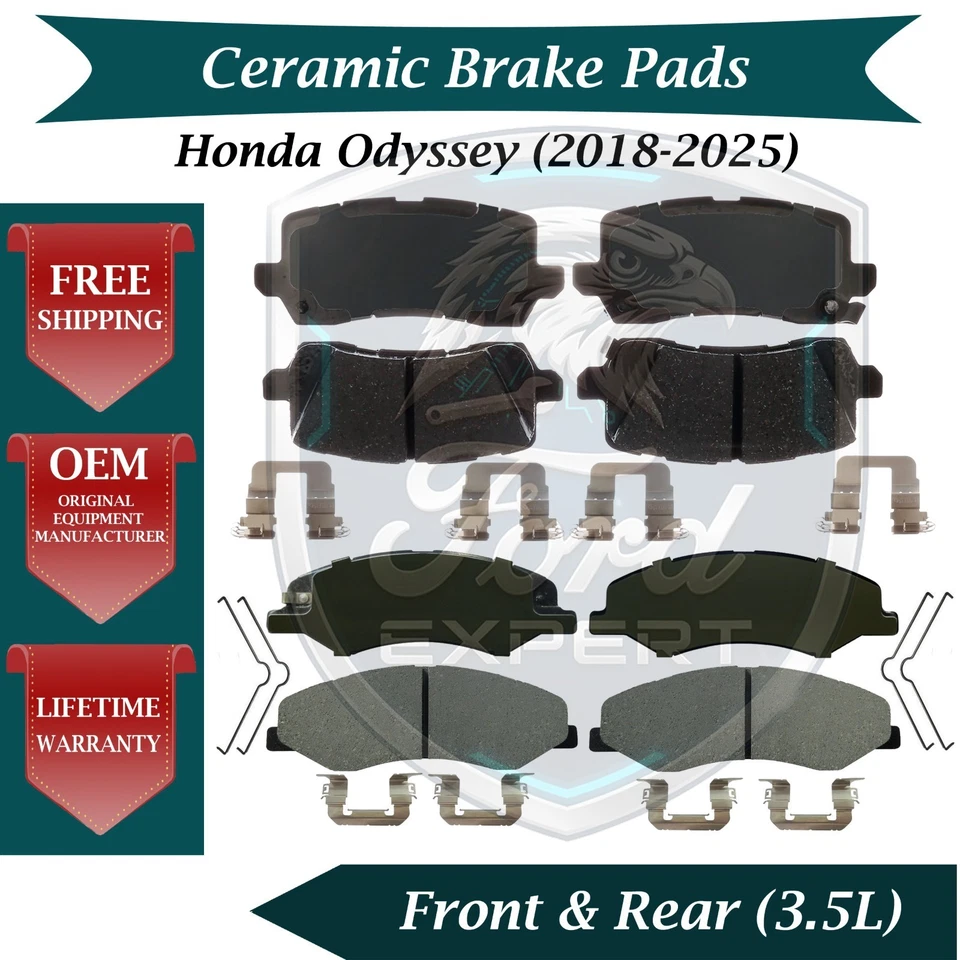 Kit de pastillas de freno delanteras y traseras premium OE para Honda Odyssey 2018-2025 Foto 1 de 4