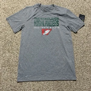 Nike Mens The Woodlands Highlanders Track And Feild Tee Sz.S NEW 727982-091 Gray - Bild 1 von 2