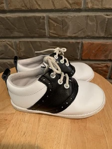 Angel Baby Black and White Saddle Oxford Shoes Size 7 Leather, Soft - Picture 1 of 10