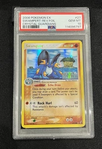 Pokémon Swampert #27 Reverse Holo Rare Stamped Crystal Guardians PSA 10 GEM MINT - Picture 1 of 2