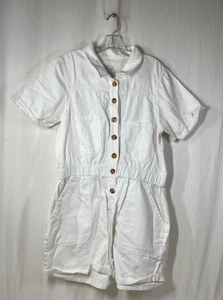 NWT Gianni Bini Women's White Denim Button-Down "Tori" Romper - Size XL - Picture 1 of 5