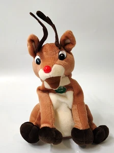 Vintage Animated Action Talks Plüschtier Rudolph das Rentier mit der roten Nase Außenseiter Spielzeug - Bild 1 von 5