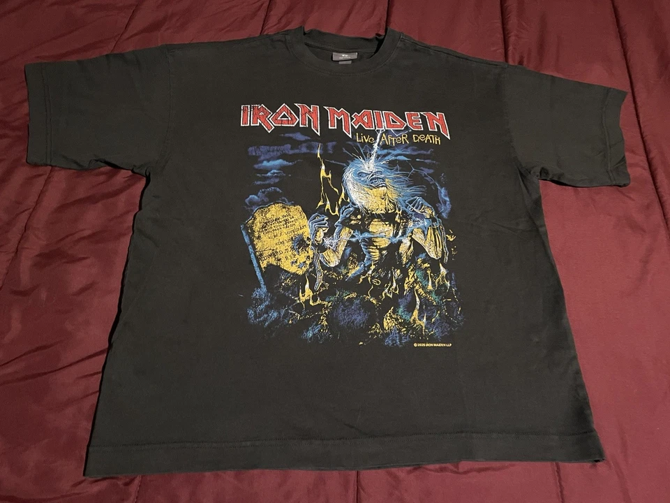 Camiseta IRON MAIDEN Live After Death Pequeña H&M 2025 Talla Grande Metal Rock Tee Foto 1 de 4