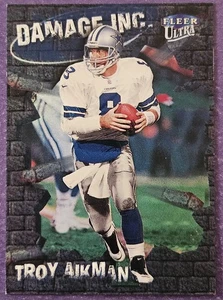 1999 Ultra Football #8 Troy Aikman Damage, Inc. card Dallas Cowboys! HOF! - Picture 1 of 2