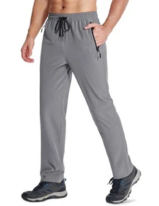 Mens Hiking Pants Quick Dry Lightweight Water Resistant Outdoor Pants With 3 Zip - Picture 1 of 7