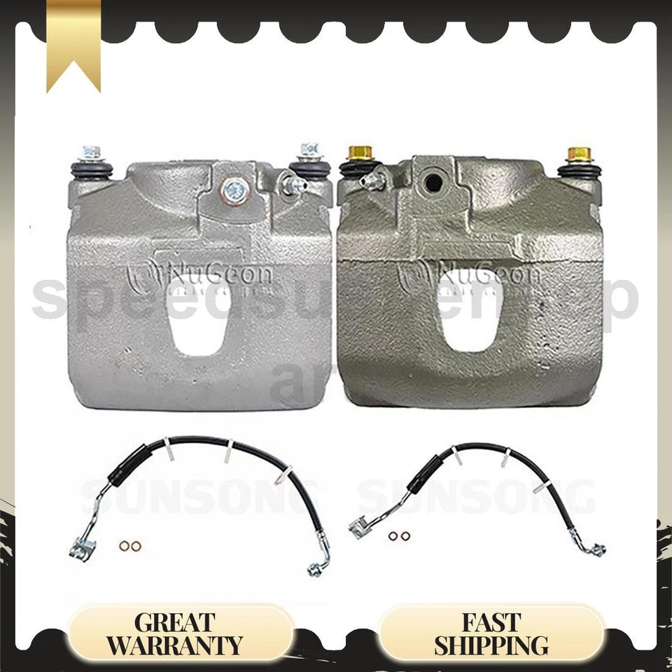 Juego de pinzas de freno delanteras manguera de freno 4 piezas para Ford E-150 4,6 L 4,2 L 5,4 L Foto 1 de 4