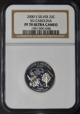 2000-S South Carolina Silver State Quarter - NGC PF70 Ultra Cameo - ✪COINGIANTS✪ - Image 1 of 2