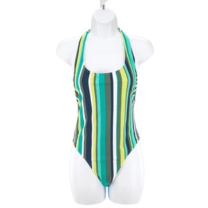 Neu ohne Etikett Aerie gestreifter Badeanzug Einteiler grün weiß Small - Bild 1 von 7