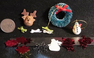 Weihnachtskranz Rentier Wandband Konfetti Deko WIE BESEHEN 1:12 Mini 3012 - Bild 1 von 3