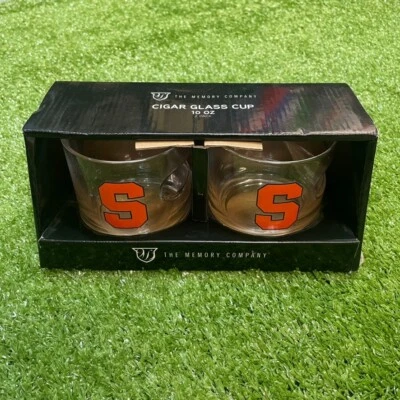 Syracuse Orange College Whiskey Cigar Glass Pair 10oz-set of 2 NWT - Image 1 of 2