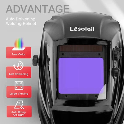 LÉSOLEIL Mask Welding Helmet Shield Welder ARC TIG MIG Solar Large View Auto Darkening