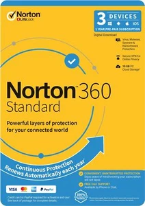Norton 360 Standard 3 Devices 1 Year for PC Mac Android + 2025 - 2026 - Picture 1 of 3