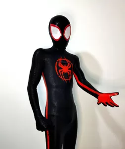 Original Miles Morales Spiderman Bodysuit Armor 3D Coating Line Mask Halloween - Picture 1 of 13