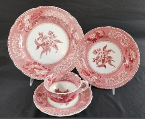 Spode's Camilla Red Copeland Inglaterra *Juego de cena vintage de 4 piezas - Imagen 1 de 4