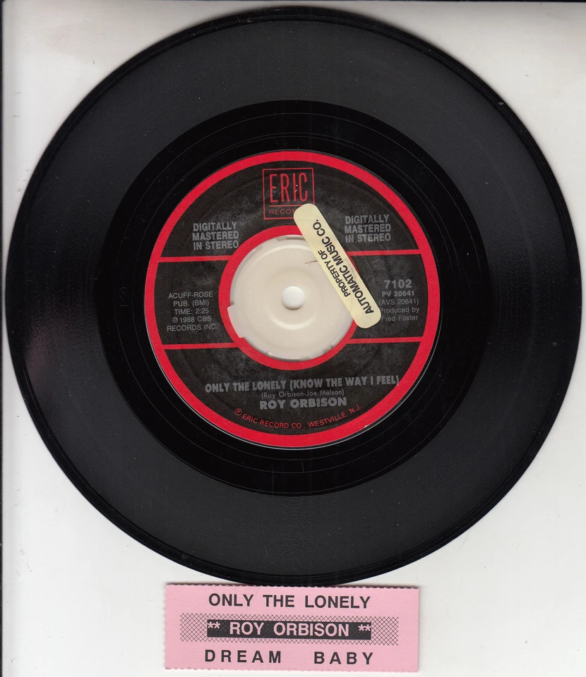 ROY ORBISON  Only The Lonely (Know The Way I Feel) 7" 45 record + juke box strip - Image 1 of 1