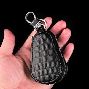 Estuche de cuero para llaves de coche para hombre pequeño llavero bolsa organizadora bolsa - Imagen 1 de 9