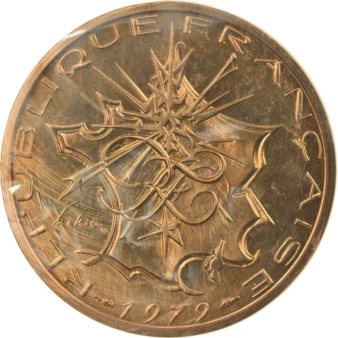 [#856433] Coin, France, 10 Francs, 1979, Piéfort, MS, Nickel-brass, KM:P647 Cover