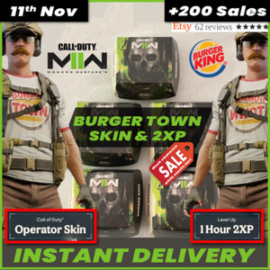 Call of Duty Burger King Modern Warfare 2 Burger Town Operator Skin + 1HR 2XP