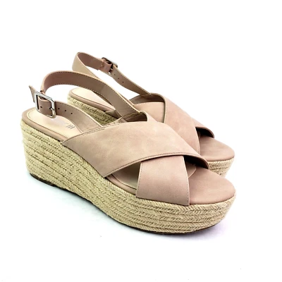 Bar III Bianka Womens Size 9 Blush Casual Platform Wedge Espadrille Sandals - Image 1 of 4
