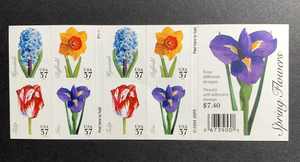 U.S. Stamps SC#3903b. SPRING FLOWERS, 2005. 37¢ Booklet of 20 - Image 1 of 2
