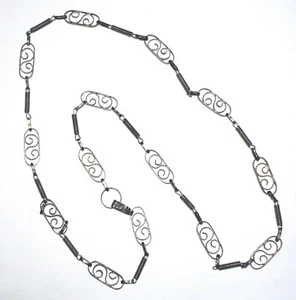 Antike MEXIKANISCHE Sterling 925 FILIGRAN handgefertigt 39" KETTE HALSKETTE Adler 3 - Bild 1 von 5