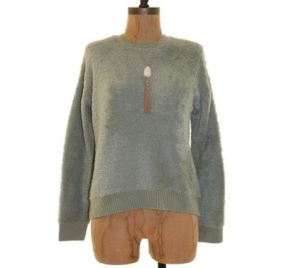Topshop Nordstrom Babe Pullover Suéter Top 2 Crew Verde Esponjoso Informal Usado en Excelente Condición B1 Foto 1 de 4