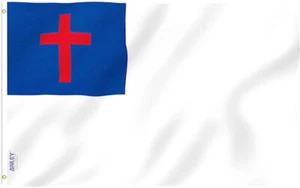 Christliche Flagge 3x 5 Fuß Messing Feinschmecker Neu aus altem Lagerbestand - Bild 1 von 4