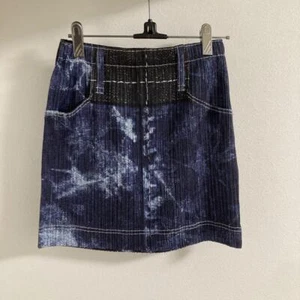 PLEATS PLEASE ISSEY MIYAKE Denim Printed Skirt Size 3 - Picture 1 of 12