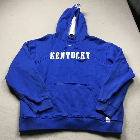 Nike Kentucky Wildcats Hoodie Mens Medium Blue Center Swoosh Sweatshirt NCAA Cover
