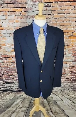 Jack Nicklaus 40L Navy 2 Button GOLDEN BEAR Wool Lined Golf Blazer Jacket EUC - Image 1 of 4