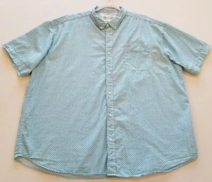 Steve’s Jeans Button Up Shirt Men’s 3X Blue White Geometric Short Sleeve Pocket - Picture 1 of 8