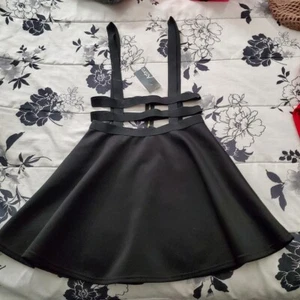 Mini Flair Strappy Suspender Skirt Dress Black Size XS/S NEW - Picture 1 of 3