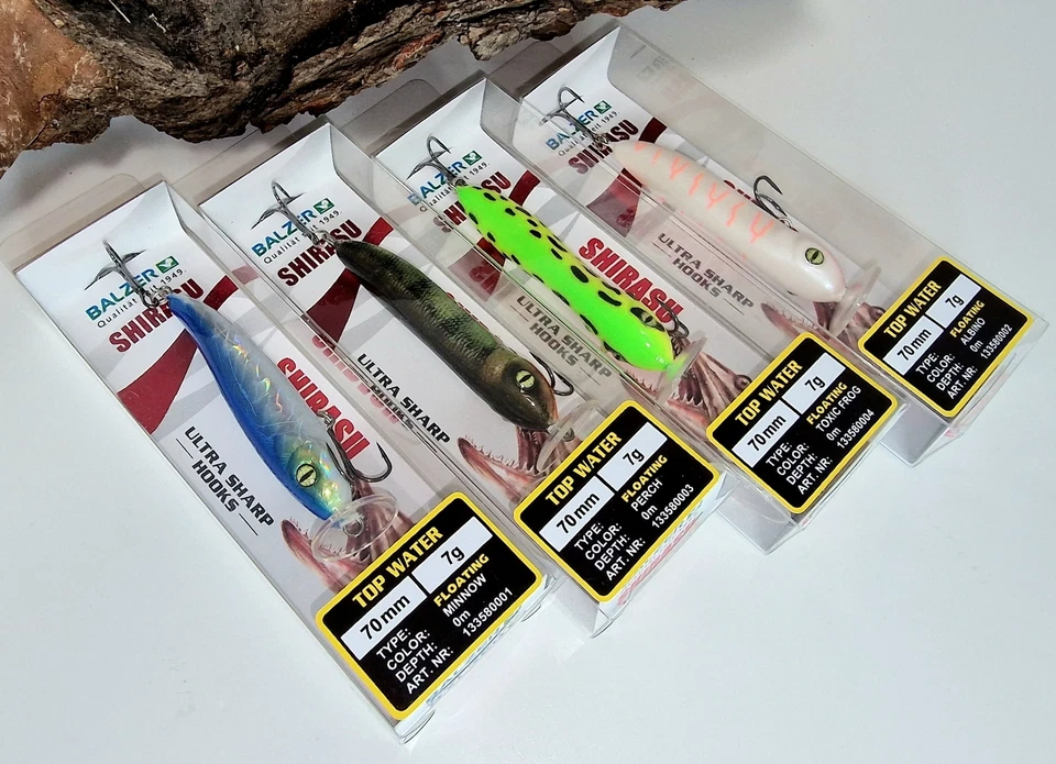 Balzer Shirasu Top Water 7cm 7g Minnow Topwater Albino UV Perch UV Toxic Frog UV - Bild 1 von 1