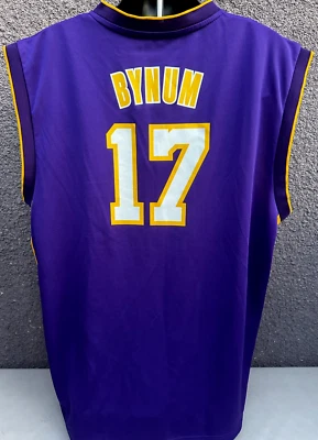Camiseta deportiva de baloncesto Adidas Andrew Bynum de Los Angeles Lakers #17 para hombre talla: XL púrpura Foto 1 de 4