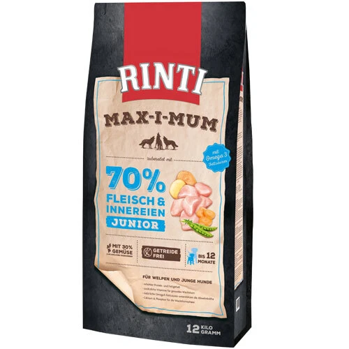 12 kg Rinti Max-i-mum Junior Huhn Trockenfutter Hundefutter Hund Getreidefrei - Bild 1 von 1