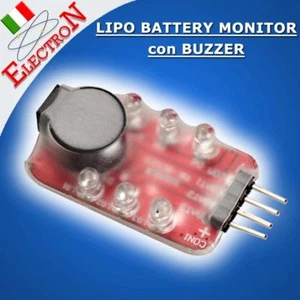 TESTER BATTERIE LIPO 7,4V- 11,1V LI-PO 2S 3S ALLARME CICALINO BUZZER TEST - Zdjęcie 1 z 1