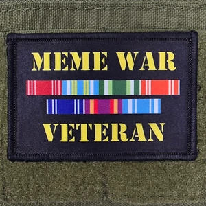 Meme War Veteran Patch Moral Tactical Pepe Military Army USA Hook & Loop 3x2 - Bild 1 von 8