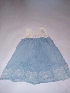 Jessica Simpson Dress Girls 4 Embroidered Blue White Sleeveless - Picture 1 of 6
