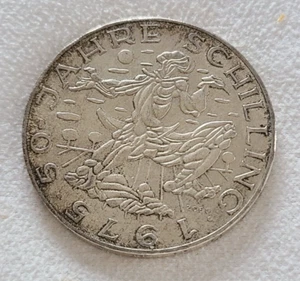 1975 Austria 100 schilling silver coin - 50 Jahre Schilling commemorative - Picture 1 of 4