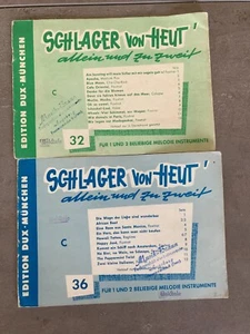 Schlager von Heut allein und zu zweit 32+36 A 5 Edition DUX Noten diverse Inst - Bild 1 von 2
