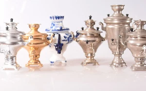 Russischer Samowar Miniatur Samovar von 1975 Sowjetunion UDSSR 6 St. - Bild 1 von 18