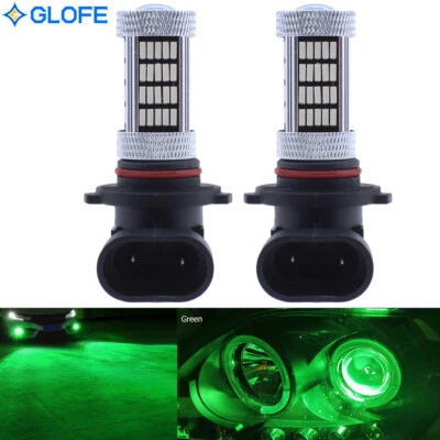 2 Pack HB3 9005 9145 2000K Green LED Bulbs 92SMD 4014 DRL Light Super Bright - Image 1 of 4