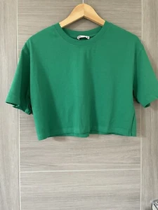 Lovely Zara green crop top t-shirt new without tag - Picture 1 of 5