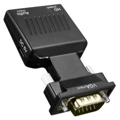 Adattatore da VGA a HDMI M/F Uscita Video Audio Full HD 1080p 720p Nero GF2435 - Immagine 1 di 4