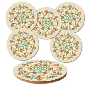 Untersetzer 6-tlg.Set "Mandala" - Kork - Yantra - Yoga - Meditation - Sanskrit - Bild 1 von 3