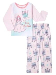 PJ & Me Girls Pink Pajamas Graphic 2 Piece Set Soft Comfy Top And Pants Size 3T - Picture 1 of 12