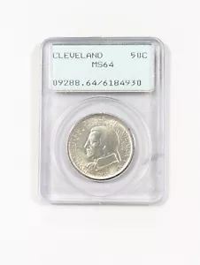 1936 Cleveland Commemorative Half Dollar PCGS MS64 PQ Vintage OGH Rattler Holder - Picture 1 of 11