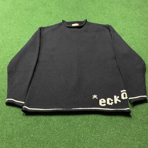 Vintage Ecko Unltd Sweatshirt Herren M Blau Y2K Baggy Grunge Punk Heavy Sweater - Bild 1 von 10