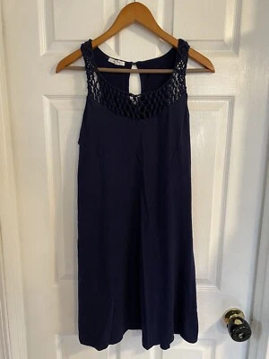 Vestido Maurices Crochet Sol Azul Marino Sin Mangas Para Mujer Talla Mediana” Foto 1 de 4